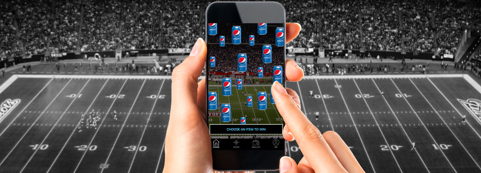 Sizzle's Pepsi / Patriots Augmented Reality Game